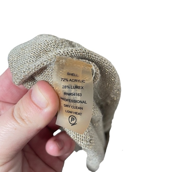 NWOT Calvin Klein A-Line Knit Metallic Mini Dress in Gold Size M - Picture 9 of 11